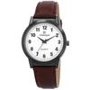 Wristwatch - Subtle Signature - Black Metal Case - White Dial with Arabic Numerals - Brown 20mm Strap