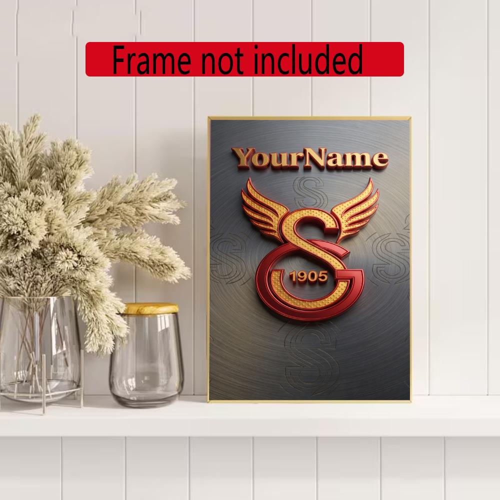 Galatasaray Customize Your Name Diamond Painting Round Diamond Rhinestones Mosaic Diamond Embroidery Wall Paintings Rhinestones Gift Frameless