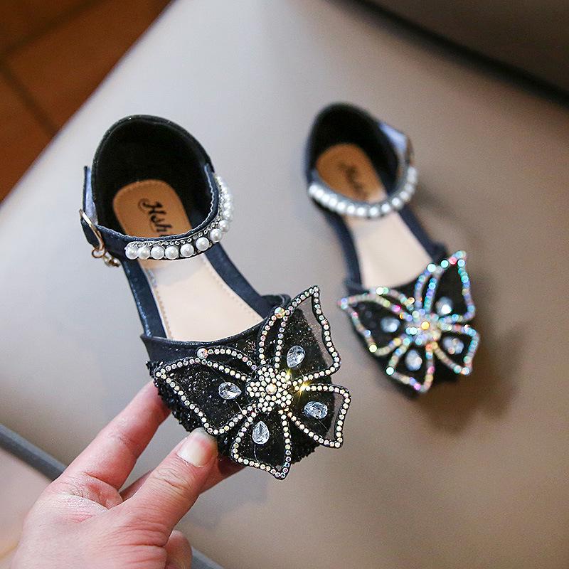2025 Spring Bow Sandals: Girls' Princess Dance & Leather Shoes