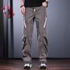 Jereno Men's Summer Ice Silk Straight-Leg Cooling Cargo Pants