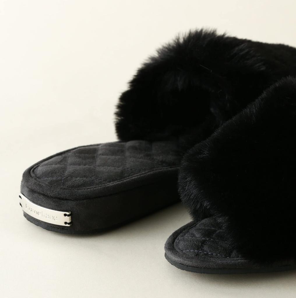 X Tellerzimmer Schwarz [Francfranc] Öko-Pelzschuhe,