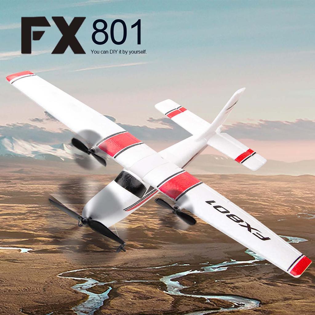 FX801 Flugzeug 2,4 GHz 2CH RC Flugzeug Flugzeug Outdoor Flugspielzeug für Kinder Jungen mit 3 Batterien