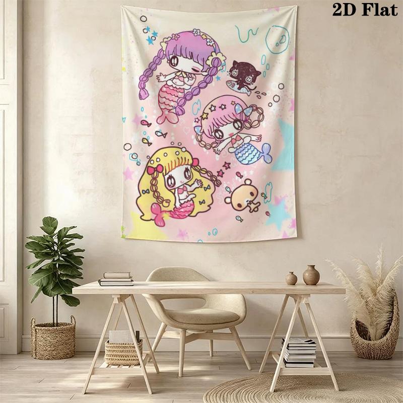 Cartoon mermaid and sea Pattern Home Decor Tapestry, Wall Hanging, Decorative RV Wall Cloth.XGT0914387