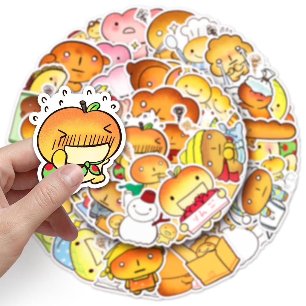 50pcs Cute Japanese Anime Burnt Toast Stickers: Waterproof Decor for Thermos, Phone Case, Computer