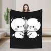 Bubu Dudu Love Flannel Blanket Adults Child  Super Soft Throw Blanket Winter Outdoor Bedspread Sofa Bed Cover