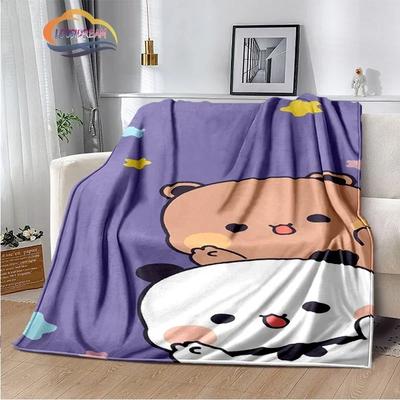 Cartoon Print Beer en Pa Deken Schattige Bubu Dudu Serie s Warme Flanel Zacht Comfortabel Huis Bed#(1)