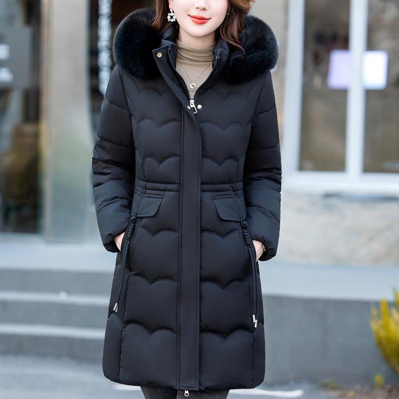 Fashion Winter Jackets Woman Long Parkas Hooded Faux Fur Collar Loose Thick Warm Women's Coats