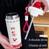 316 Large Capacity Vacuum Cup Girl Good-looking Kettle Student School Cup Portable Straw Cup Good-looking Coffee