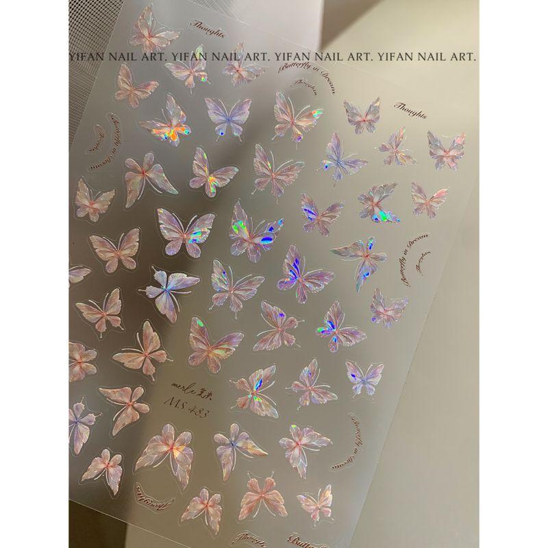

Yifannail [Butterfly Aesthetics] ~ Embossed Shell Light Butterfly Nail Sticker Magic Color Bronzing Butterfly J158 J158-1. [Shell Light Butterfly. 1]]