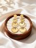 Elegant Hollow Zircon Disc Earrings for Women Fashion Versatile Women's Earrings Stainless Steel Jewelry Party Gift