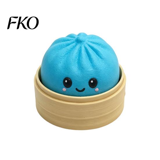 Portable Stress Reliever Press Button Keychain, Steamed Bun Decompression Toy with Smiling Face Pattern, Fidget Keychain Slow Rebound Feel Mini