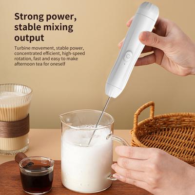 Milk Frother Electric Mixer Stainless Steel Blender 2-in-1 Rechargeable Egg Beater Foam Maker for Coffee Latte Cappuccino Hot Chocolate Matcha