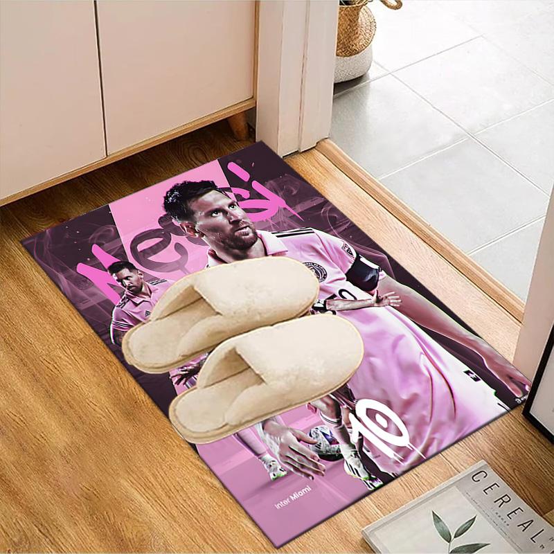Messi's Pink Rug Game Carpet, Floor Mat for Bedroom Living Room Entryway Rug, Home Decor Idea Gift for Christmas Birthday