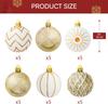 JOYFY 30 Pcs 2.36'' Christmas Balls Ornaments Gold & White Assorted Christmas Hanging Ornaments for Xmas Tree Wreath Party