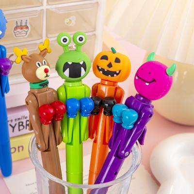 Decompression Pen Press Movable Boxing Pen Cartoon Shape Writing Fluently Ultra-Fine Point Creative Interactive Pen Stationery Gift