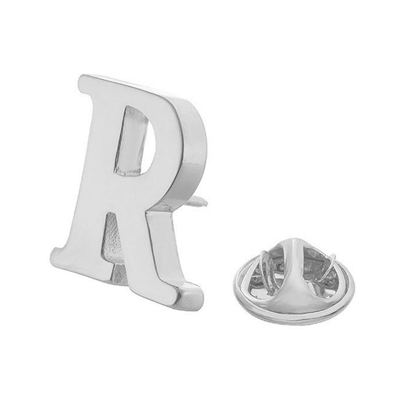 High Quality Classic Style Silver Letter A-Z Metal Brooch Women Men'S Lapel Pin Women'S Hat Scarf Backpack Badge Jewellery