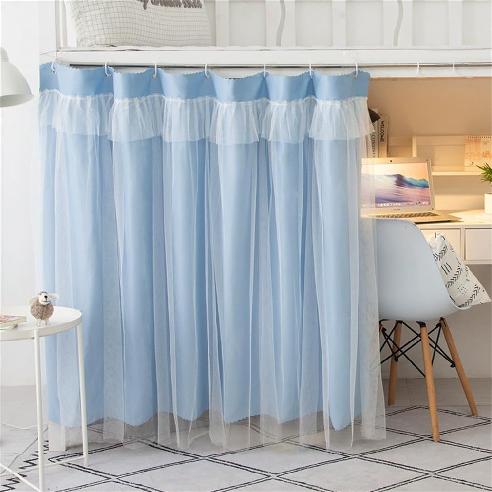 Dorm Home Bunk Bed Curtain Cloth Solid Thicken Bed Canopy Students Privacy Bed Shading Curtain Tent Lightproof Breathable Blackout Bedding Canopy