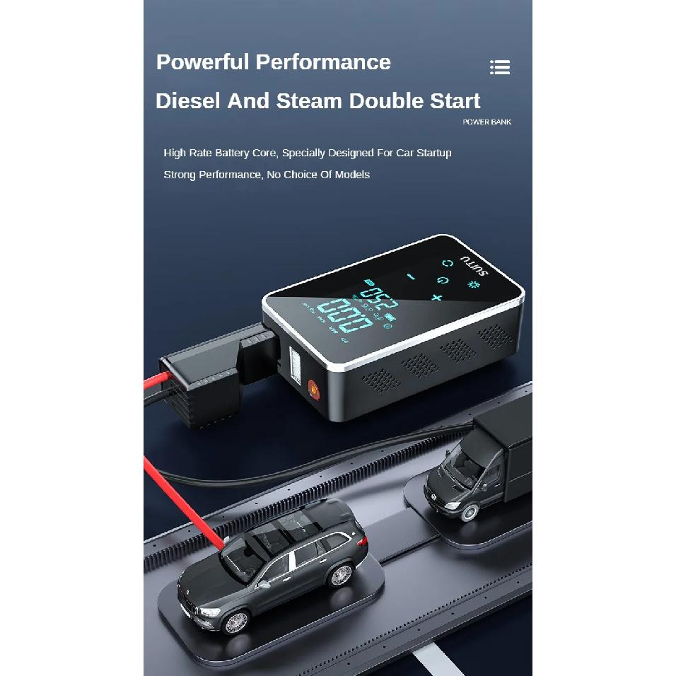 Car Jump Starter with Air Compressor 4 in 1 Portable Flashlight Starting Device Power Bank Battery Automotive Booster start