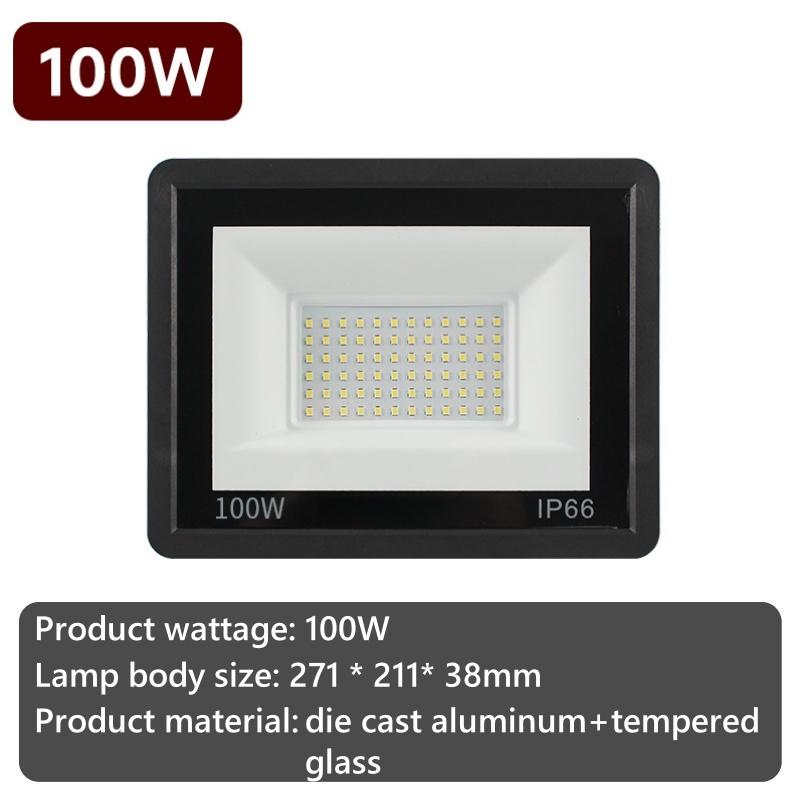 220V IP66 Waterproof Garden LED Spotlight 100W 50W 30W High Brightness LED Suitable for Outdoor Lighting in Garden Streets
