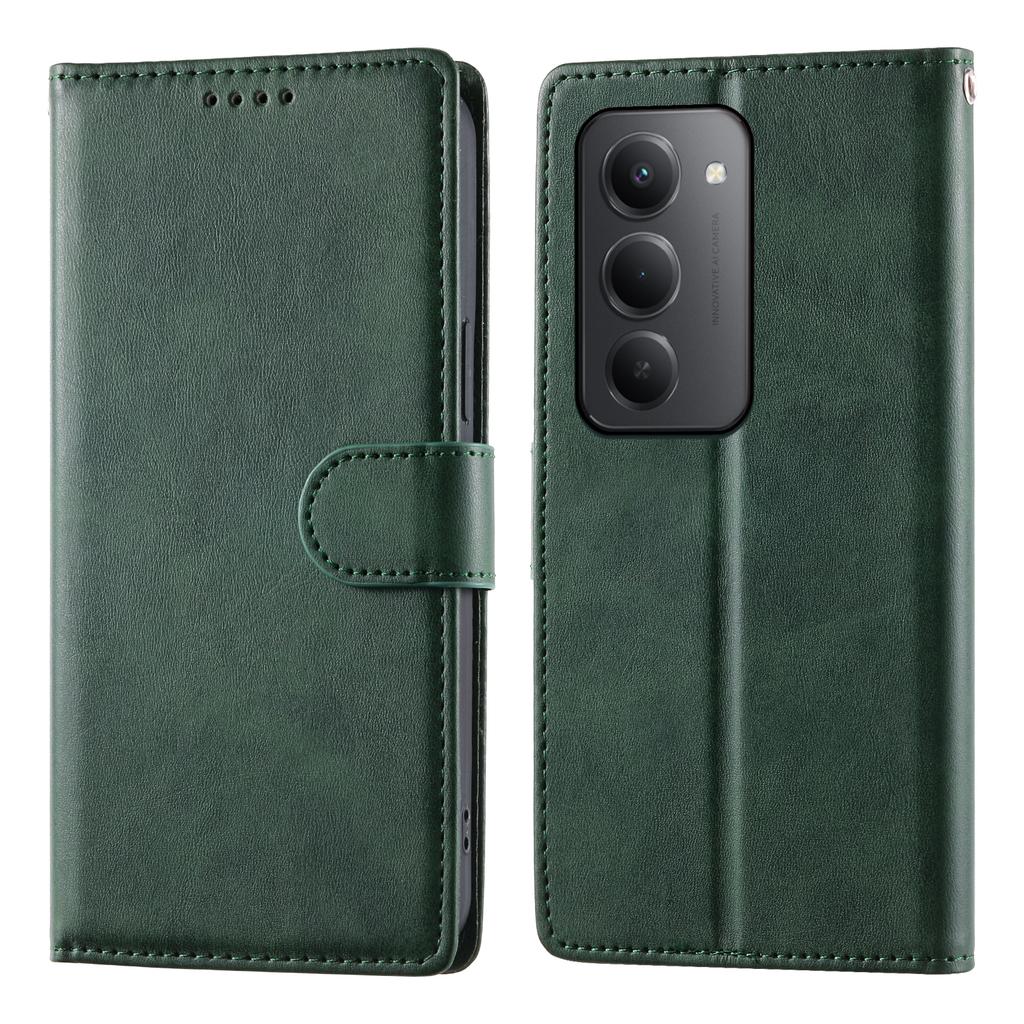 Dla Xiaomi Redmi 15 5G (Światowy) (169mm) Etui Stand Portfel Skóra PU z Teksturą Cielęcą Pokrowiec Flip do Telefonu z Paskiem na Nadgarstek