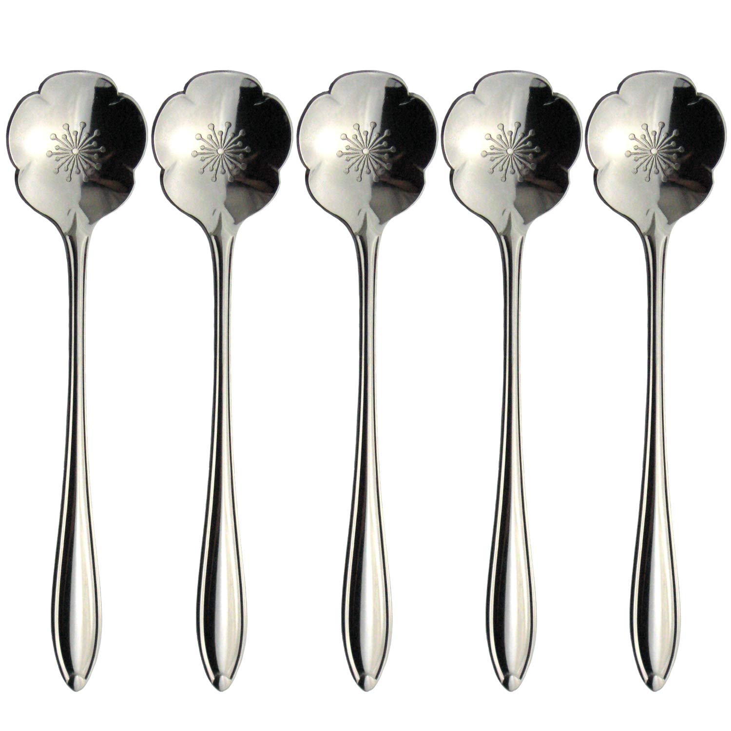 Nagao Flower Cutlery Coffee Plum Set of Gift Made in Japan Tsubame-Sanjo Spoons, Design, 5, 12.3cm, Packaging, сливовый