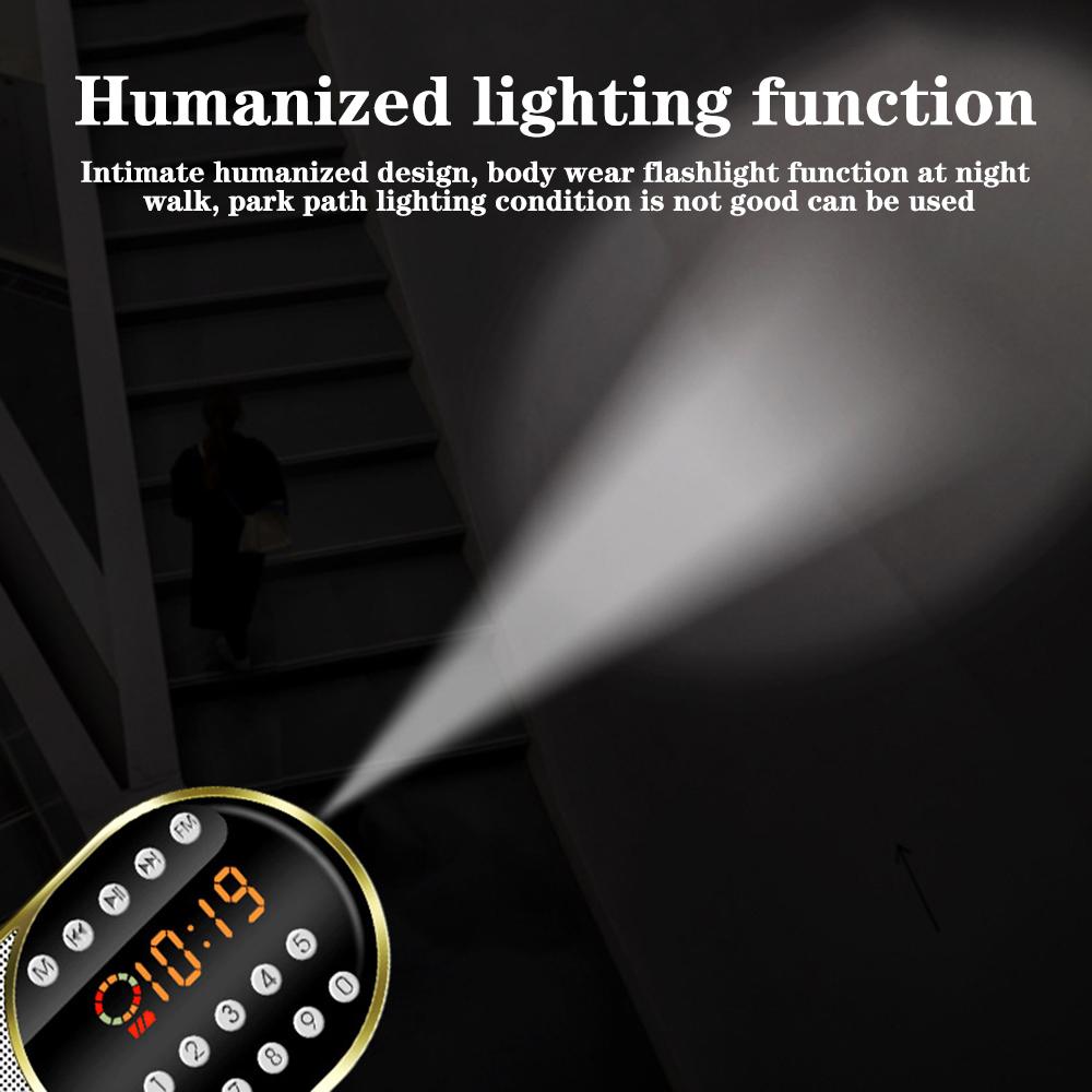 Portátil mini rádio fm sem fio bluetooth 5.0 alto-falantes tf \ usb \ led função flashling suporte 3.5mm fone de ouvido mp3 player