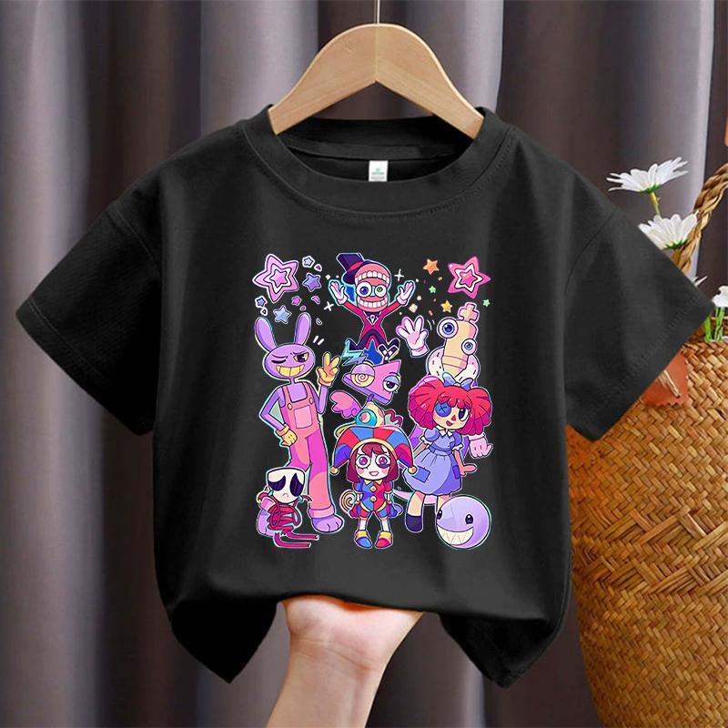 The Amazing Digital Circus Children TShirt Cartoon Printed T Shirts Boys Casual Sports Short Sleeves Tops Summer Kids Clothing