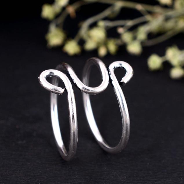 

Long Silver Arthritis Splint Ring – Handmade Adjustable Thumb & Finger Support, Therapy Jewelry for Pain & Relief 5 срібний