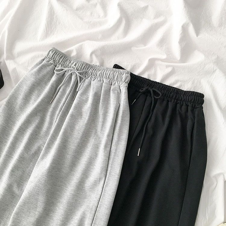 İlkbahar Kadın Harem Pantolon Ayarlanabilir Büzgülü Bol Pantolon Esnek İpli Günlük Spor Pantolon Öğrenciler Günlük Her Şeyle Uyumlu Ulzzang