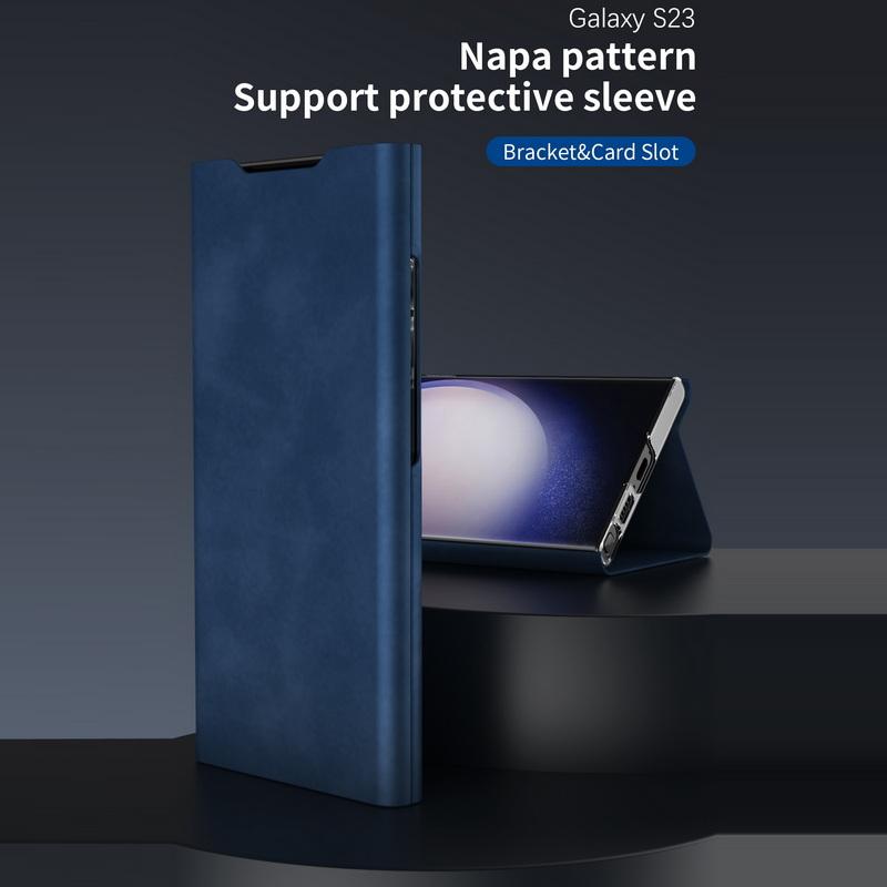 

Ультратонкий кожаный чехол 2 в 1 с магнитом для телефона Samsung S23 S22 Ultra S21 iPhone 15 Pro Max 14 13, матовый противоударный чехол-держатель с гнездом для карты и ручкой