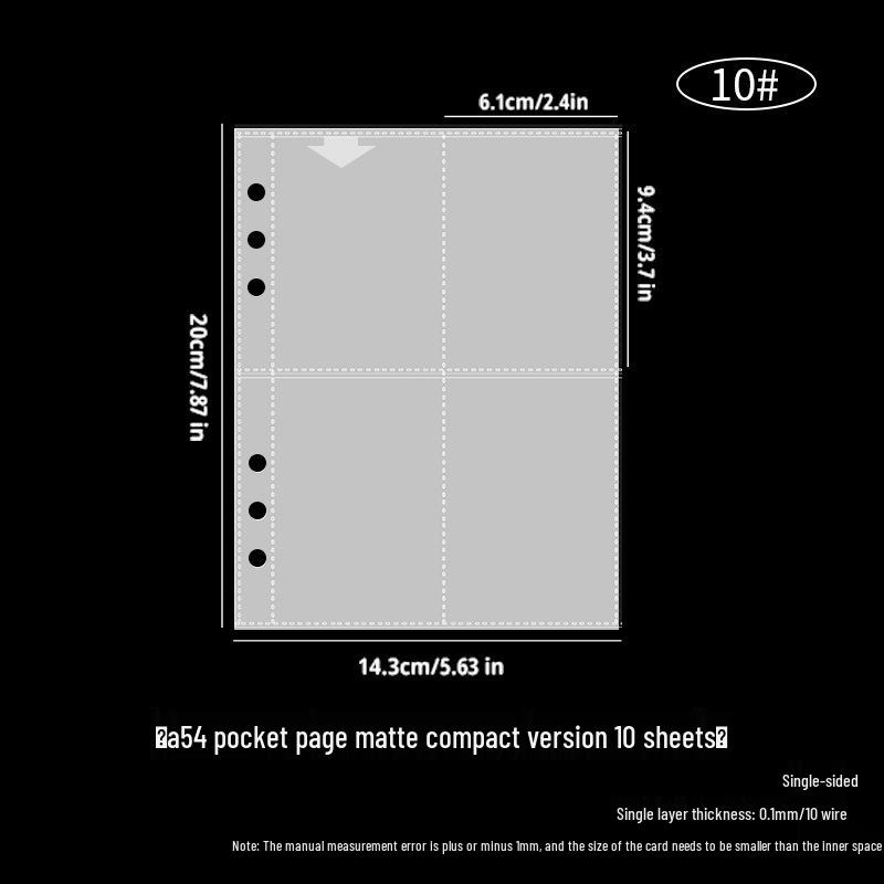 

Компактный нескользящий прозрачный альбом для карточек формата А5 с 3-дюймовыми четырехлистными страницами для хранения небольших карточек