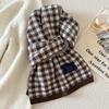 New Year's Korean Red Plaid 111 Cotton Knitted Scarf Women's Winter Versatile Couple Thickened Warm Scarf