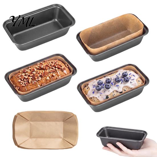 Safe Bread Baking Equipment Rectangle Loaf Pans with Parchment Liners, Nonstick Carbon Steel Easy Clean Non-stick Tin Reusable Bakeware, Heat