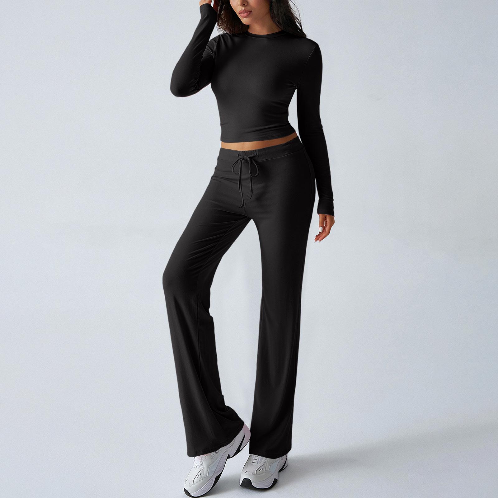 

Two Piece Sets For Women Casual Loose Long Sleeve Shirts And High Waisted Drawstring Shorts Tracksuit Fall Outfits M