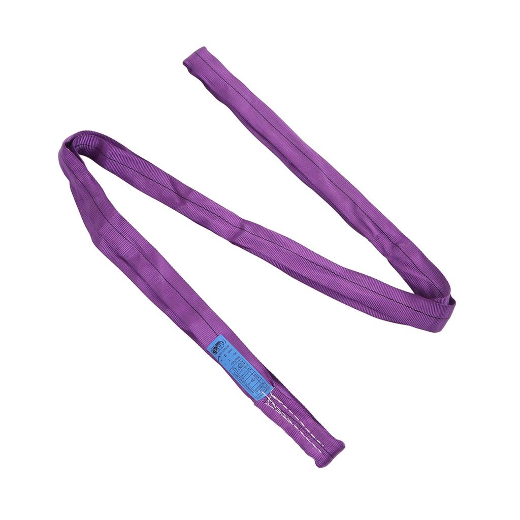 Flexible Purple Polyester Rigging Lifting Strap 1T 2205LB Bearing 2M 6.56FT Length Hoisting Towing Lift Sling