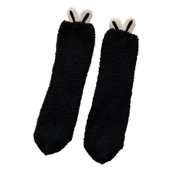 Plush Socks with Rabbit Ears Women Winter Warm Fluffy Socks Thick Soft Cute Floor Socks for Home Bedroom Living Room Sleep