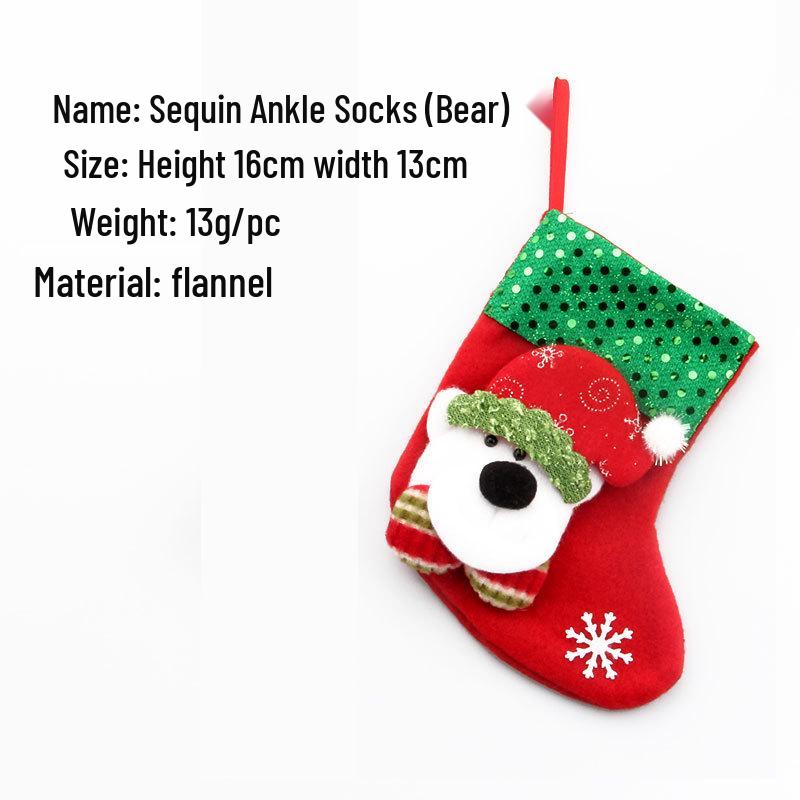 Pungi cadou pentru ciorapi de Crăciun: Ornamente mici suspendate pentru decorațiuni de pom