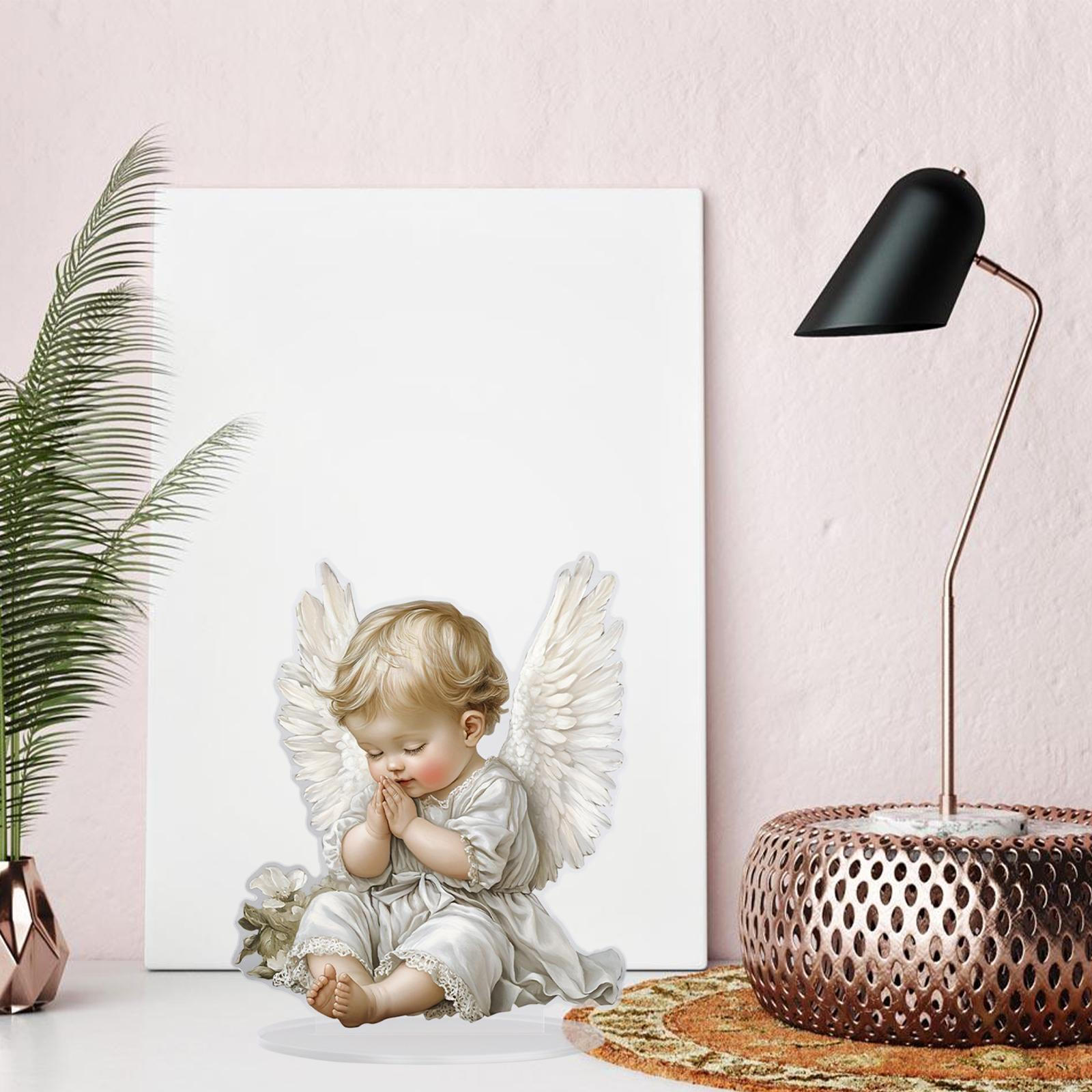 

Angel Decor Decorative Sign Table Centerpiece Crafts Interior Design Acrylic Plaque Desktop