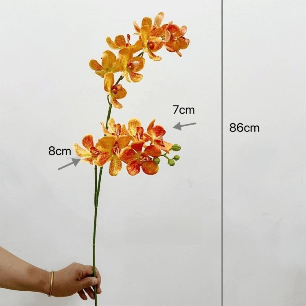 Long Branch Fake Flower Hanging Vanda Flower 3D Artificial Phalaenopsis  Wedding Decoration