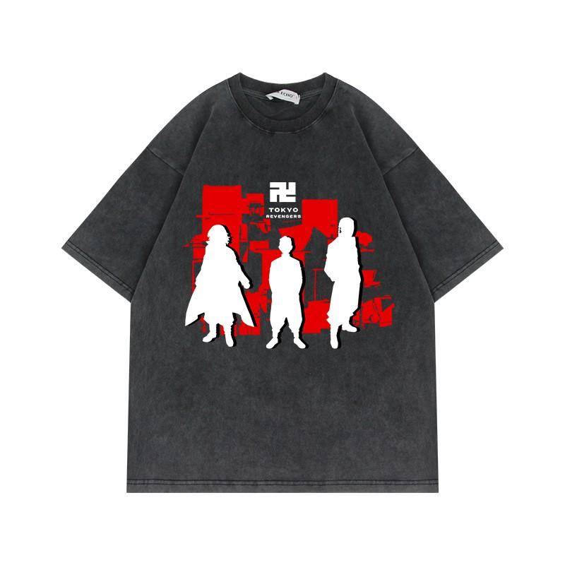 230g Tokyo Revengers T-Shirt Oversized Vintage Anime Print Baumwolle Kurzarm Tee