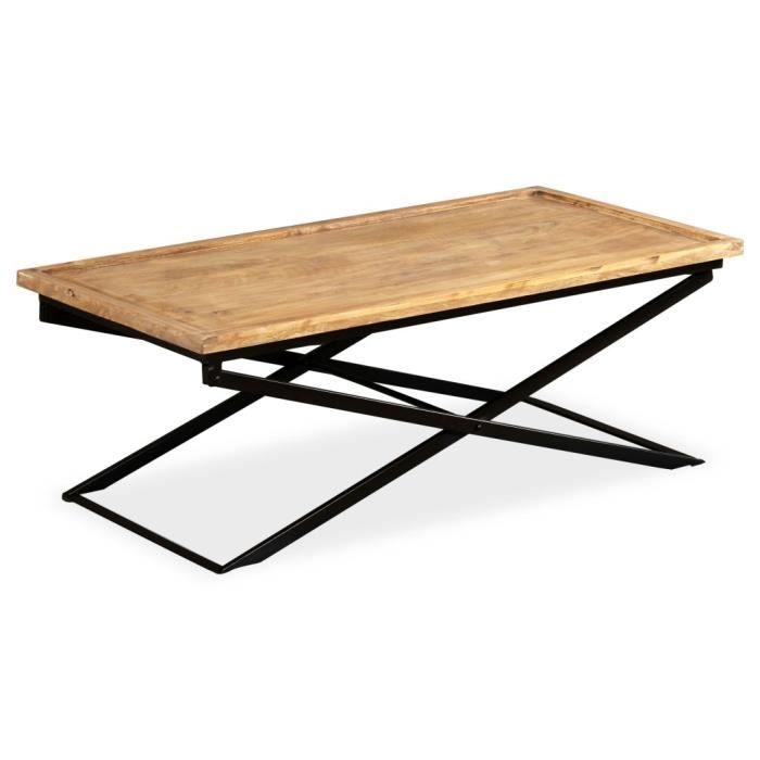 VidaXL Table basse Bois de manguier massif 110 x 55 x 42 cm