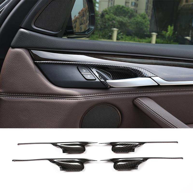 För BMW X5 F15 X6 F16 2014-2018, Ratt, Instrumentpanel, Mittkonsol Växelväljare, Paneldekal, Bilinteriör Kolfiberdekorationsskydd