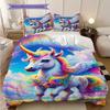 Dreamy Rainbow Unicorn bedding, duvet cover, pillowcase, home decoration, birthday gift (1 * duvet cover+2 * pillowcase, coreless)