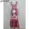 BITCED Spring Collection Bohemian-inspired Elegant Mid-Length Wide-Hem Printed Halter Neck Dress
