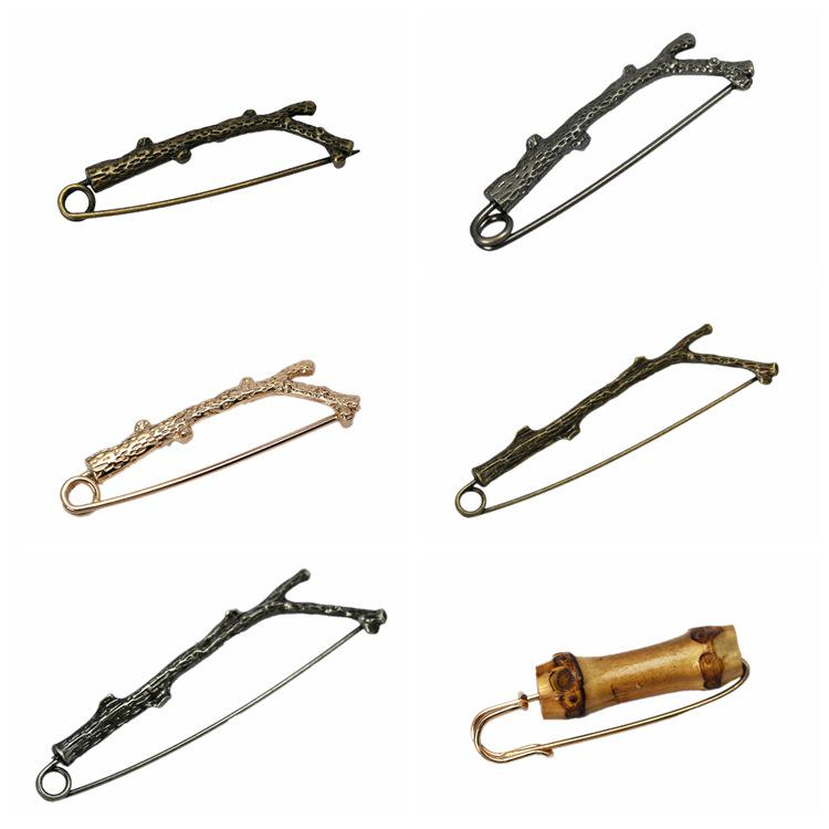 "Broșă Pin Pasăre Retro din Aliaj, Ramură de Bambus, pentru Cardigane de Damă"