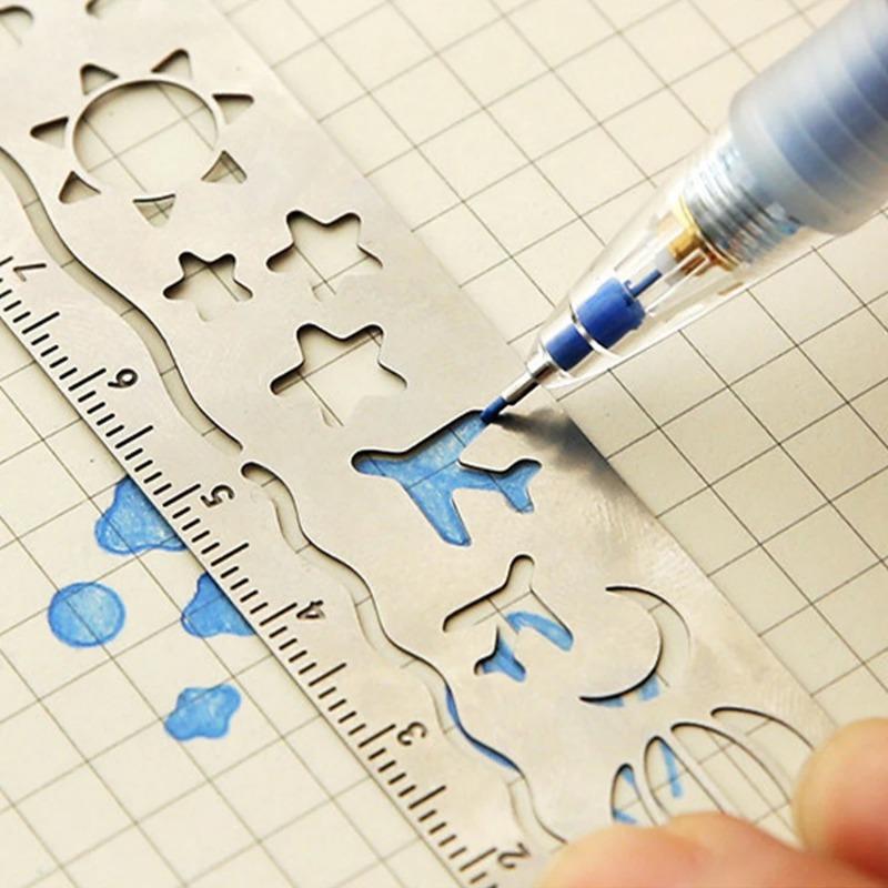 1pcs Marque-page Règle Creuse Créatif Beau Résistant Peinture Dessin Règle pour Étudiants Apprendre École Campus Bureau Papeterie