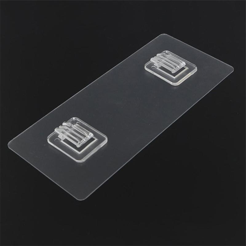 10Pcs Strong Adhesive Hooks Transparent Wire Shelf Rack Hook Wall Mount Free Punch Kitchen Bathroom Non Trace Stickers Holder