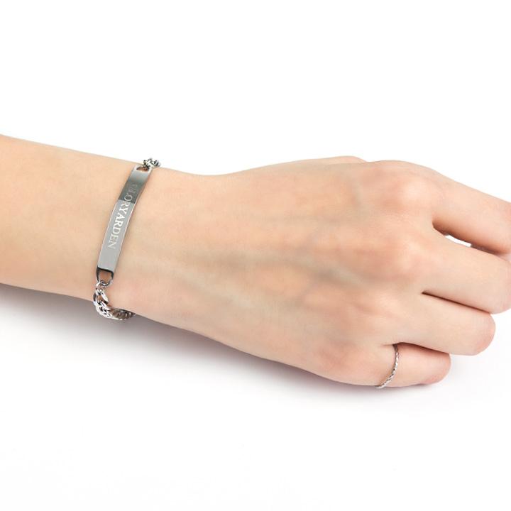 Glory_Arden [Unisex] Engraved Unisex Bar-6*45 Bracelet 1 / Ghmb-131