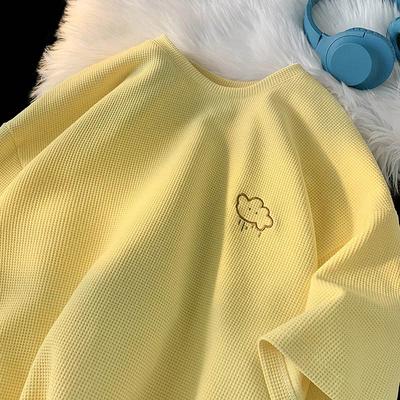 Plus Size T-shirt Women Summer Loose Comfortable Short Sleeve T-shirt Casual Hundred Sports Embroidery Tops