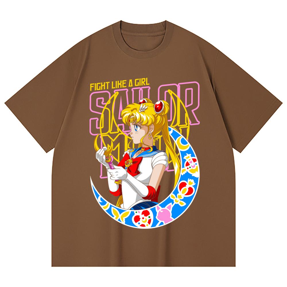 230 g/m² 100 % Baumwolle Sailor Moon V8 Minako Druck Unisex Schweres Baumwoll-T-Shirt
